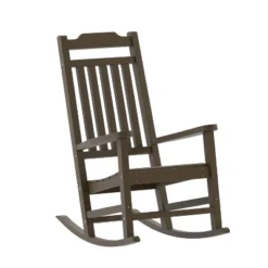 Emma And Oliver All-Weather Rocking Chair In Faux Wood - Patio And Backyard Furniture -Emma And Oliver GUEST a5f6c418 28a0 4d03 a5e1 0ba0b221dd9b