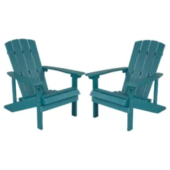 Emma And Oliver 2 Pack Outdoor All-Weather Poly Resin Wood Adirondack Chairs -Emma And Oliver GUEST a5fb80aa 18a0 4ac8 9265 911d7ebb2d9e