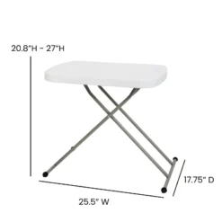 Emma And Oliver Height Adjustable Plastic Folding TV Tray/Laptop Table In Granite White -Emma And Oliver GUEST a660504f 3d83 4fcf 8361 e1575cf6f30a