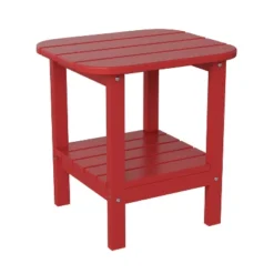 Emma And Oliver Two Tier Polyresin Adirondack Side Table - All-Weather For Indoor/Outdoor Use -Emma And Oliver GUEST a69d9966 3b72 4b1b 97de 048d6f82f528
