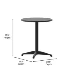 Emma And Oliver 23.5'' Round Aluminum Indoor-Outdoor Table Set With 2 Slat Back Chairs -Emma And Oliver GUEST a7722c72 75dc 40da 825d 74f8c8e60b66