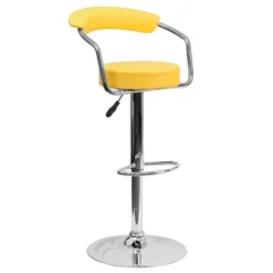 Emma And Oliver Contemporary Vinyl Adjustable Height Barstool With Arms -Emma And Oliver GUEST a78661f0 5e89 4e65 8a68 0b03f8b4d156
