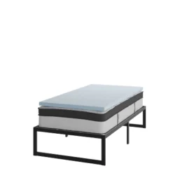 Emma And Oliver Complete Bed Set: Metal Platform Frame; Hybrid Pocket Spring Mattress In A Box And Cool Gel Memory Foam Topper -Emma And Oliver GUEST a8150b74 3b1c 4618 a29c 69fb23720955