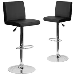 Emma And Oliver 2 Pack Contemporary Vinyl Adjustable Height Barstool With Panel Back And Chrome Base -Emma And Oliver GUEST a81f4a88 963e 4607 bc49 41974763955f
