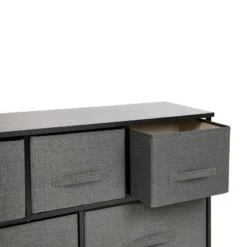 Emma And Oliver 5 Drawer Storage Chest With Wood Top & Dark Fabric Pull Drawers -Emma And Oliver GUEST a8b0b945 706e 4372 ad79 6180cd29c93c