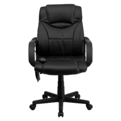 Emma And Oliver Mid-Back Ergonomic Massaging Black LeatherSoft Executive Swivel Office Arm Chair -Emma And Oliver GUEST a9e2bcdc 3771 4d5b b99a 8557a4a5fa48