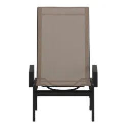 Emma And Oliver Textilene Adjustable 5 Position Patio Chaise Lounge With Armrests And Metal Frame -Emma And Oliver GUEST aa1fbe5e 5ef5 4fd3 bfd5 6560897bfce6