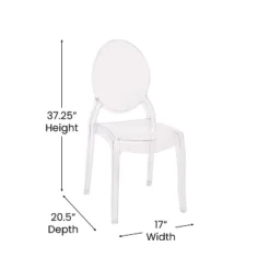 Emma And Oliver Set Of 4 Multifunctional Transparent Polycarbonate Resin Stacking Accent Chair With Extra Wide Seat For Vanity, Dining Room, Bedroom & Outdoor Events -Emma And Oliver GUEST aa37f767 4191 4765 a86c 30089e9c7f72