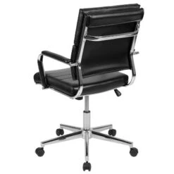 Emma And Oliver Mid-Back LeatherSoft Contemporary Panel Executive Swivel Office Chair -Emma And Oliver GUEST aa4c3ff6 fd69 48cd bc36 65be0548be13
