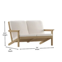 Emma And Oliver All-Weather Polyresin Adirondack Loveseat With Deep Seat And Comfortable Back & Seat Cushions -Emma And Oliver GUEST aa6d9f5b c368 4f1e 9e63 6ad83f07da03