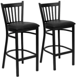 Emma And Oliver 2 Pack Vertical Back Metal Restaurant Barstool -Emma And Oliver GUEST aa8646d8 114a 458c 924c d748171566c7