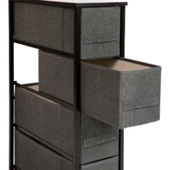 Emma And Oliver 4 Drawer Vertical Slim Storage Dresser-Wood Top & Fabric Pull Drawers 14 Emma And Oliver 4 Drawer Vertical Slim Storage Dresser-Wood Top & Fabric Pull Drawers -Emma And Oliver GUEST aa8ac5f6 1bce 40d5 9152 d268d86b0de1
