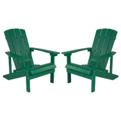 Emma And Oliver 2 Pack Outdoor All-Weather Poly Resin Wood Adirondack Chairs -Emma And Oliver GUEST ab50dbc2 042a 4ada 8782 083ac884e53b