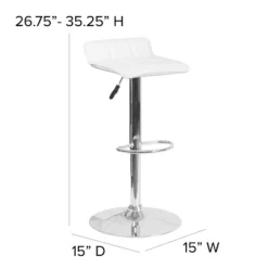 Emma And Oliver 2 Pack Contemporary Vinyl Adjustable Height Barstool With Quilted Wave Seat And Chrome Base -Emma And Oliver GUEST acd87070 49dd 474a 9772 6503586095b2