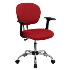 Emma And Oliver Mid-Back Mesh Padded Swivel Task Office Chair With Chrome Base And Arms -Emma And Oliver GUEST acdfacc5 d9d5 4a84 a4eb 5444a94181a0