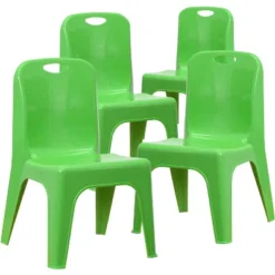 Emma And Oliver 4 Pack Plastic Stack School Chair With Carrying Handle And 11" Seat Height -Emma And Oliver GUEST ad5c3b8e b691 455c a62f 963c47df0b5f