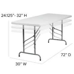 Emma And Oliver 6-Foot Height Adjustable Granite White Plastic Folding Event Table 8 Emma And Oliver 6-Foot Height Adjustable Granite White Plastic Folding Event Table -Emma And Oliver GUEST ad82a603 a0c5 4a80 b91c 397c7dec627b