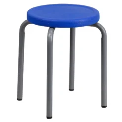 Emma And Oliver Stackable Stool With Silver Powder Coated Frame -Emma And Oliver GUEST ad936809 7feb 487f ac43 bbfe3dc61bb3
