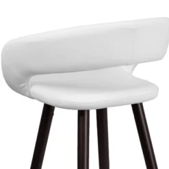 Emma And Oliver 2 Pk. 29'' High Contemporary Vinyl Barstool With Cappuccino Wood Frame -Emma And Oliver GUEST adae011e e68d 47bc 9d81 e5460f170a3f