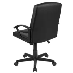 Emma And Oliver Mid-Back Black LeatherSoft-Padded Task Office Chair With Arms -Emma And Oliver GUEST aebb8a19 25e7 43c4 ad3f 6999a37fd435