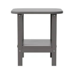 Emma And Oliver Two Tier Polyresin Adirondack Side Table - All-Weather For Indoor/Outdoor Use -Emma And Oliver GUEST aec68ff3 8cc2 41b7 b05c 7939bb7087cd