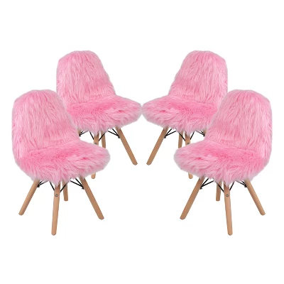 Emma And Oliver 4 Pack Kids Shaggy Dog Accent Chair - Desk Chair - Playroom Chair 13 Emma And Oliver 4 Pack Kids Shaggy Dog Accent Chair - Desk Chair - Playroom Chair - Image 13