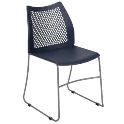Emma And Oliver Home And Office Sled Base Stack Chair With Air-Vent Back - Guest Chair -Emma And Oliver GUEST af362fe8 14c9 46d3 9609 ec7d051a3d7f