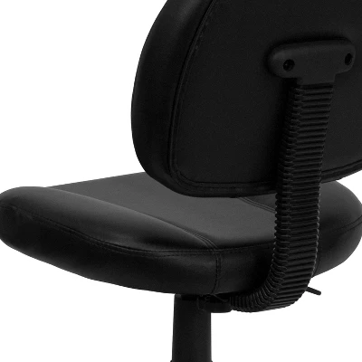 Emma And Oliver Mid-Back Black LeatherSoft Ergonomic Task Office Chair - Back Depth Adjustment 5 Emma And Oliver Mid-Back Black LeatherSoft Ergonomic Task Office Chair - Back Depth Adjustment - Image 5