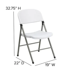 Emma And Oliver 2 Pack Commercial White Plastic Event Party Rental Folding Chair -Emma And Oliver GUEST aff5e1bf a551 49c6 9294 1947ffa3963f
