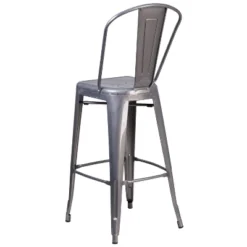 Emma And Oliver 30"H Clear Coated Indoor Counter Height Stool With Back -Emma And Oliver GUEST b10fcfaa 4bd1 4704 8ac0 42d0ddb7131b