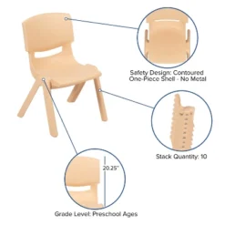 Emma And Oliver 4 Pack Plastic Stackable Pre-K/School Chairs With 10.5"H Seat -Emma And Oliver GUEST b189992e bfd6 459f 9e48 5b619e10235c