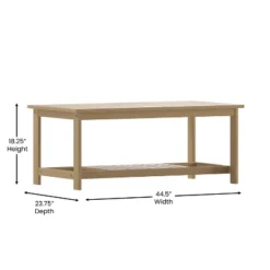 Emma And Oliver All-Weather Polyresin Two Tiered Adirondack Style Coffee Table With Slatted Top -Emma And Oliver GUEST b1950ce6 a74b 4a06 9579 69207af8c882