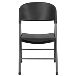 Emma And Oliver 6 Pack 330 Lb. Capacity Black Plastic Folding Chair - Charcoal Frame - Event Chair -Emma And Oliver GUEST b1c6b2d7 3674 4ae1 ae06 9766207e8848