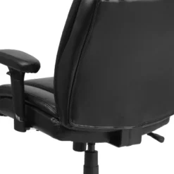Emma And Oliver 400 Lb. Big & Tall Black LeatherSoft Task Adjustable Arm Ergonomic Office Chair -Emma And Oliver GUEST b26edf73 976b 4e4b a42e 8b2db7864d89