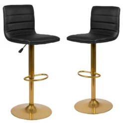 Emma And Oliver Modern Vinyl Adjustable Height Barstool With Horizontal Stitch Back, Set Of 2 32 Emma And Oliver Modern Vinyl Adjustable Height Barstool With Horizontal Stitch Back, Set Of 2 -Emma And Oliver GUEST b46ce1fb 2f73 4d13 9e76 5061c6f8ff02