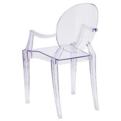 Emma And Oliver 4 Pack Oval Back Ghost Chair - Arms In Transparent Crystal - Stackable Side Chair -Emma And Oliver GUEST b4ac09e3 0764 459a 9bfb da46fbd9b578