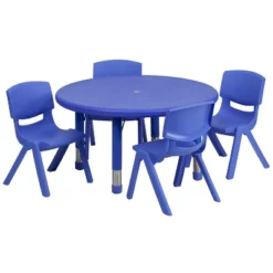Emma And Oliver 33" Round Plastic Height Adjustable Activity Table Set With 4 Chairs 17 Emma And Oliver 33" Round Plastic Height Adjustable Activity Table Set With 4 Chairs -Emma And Oliver GUEST b4bff596 55e6 4b65 a3a1 9e18f9bf47f5
