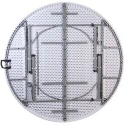 Emma And Oliver 5.89-Foot Round Bi-Fold Granite White Plastic Banquet Folding Table With Handle -Emma And Oliver GUEST b4f1ba8e c623 4acb 940e 891fcfa82bdf