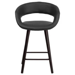 Emma And Oliver 2 Pk. 24'' High Contemporary Vinyl Counter Height Stool With Cappuccino Wood Frame -Emma And Oliver GUEST b4f23213 1d45 4fba 9fe4 391c53cb5b0d