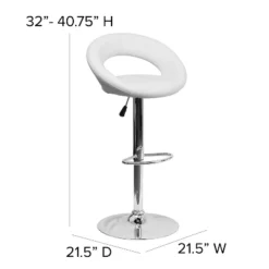 Emma And Oliver Rounded Orbit-Style Back Vinyl Swivel Adjustable Height Barstool 19 Emma And Oliver Rounded Orbit-Style Back Vinyl Swivel Adjustable Height Barstool -Emma And Oliver GUEST b5674507 35b4 4e2b a853 c63c823bdf70