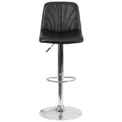 Emma And Oliver 2 Pack Contemporary Black Vinyl Adjustable Barstool With Embellished Stitch Design -Emma And Oliver GUEST b5eaa04f 9f76 4506 9339 0715d14b3fc1