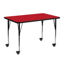 Emma And Oliver Mobile 24x48 Rectangle HP Laminate Adjustable Activity Table -Emma And Oliver GUEST b63ed2d1 6d88 47d4 b67e 6f792741abd6