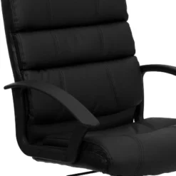 Emma And Oliver Mid-Back Black LeatherSoft Swivel Task Arm Office Chair With Accent Back -Emma And Oliver GUEST b66a991c ae80 40b5 9d08 44b78c270899