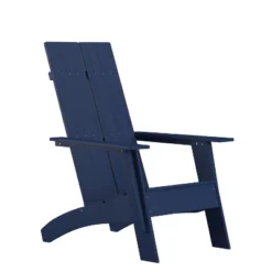 Emma And Oliver Modern Dual Slat Back Indoor/Outdoor Adirondack Style Patio Chair -Emma And Oliver GUEST b756ed21 395b 4b20 b3cd a2655706ee78