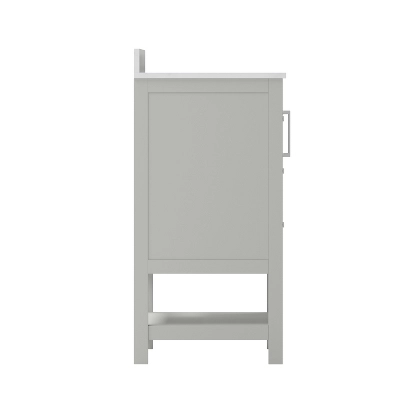 Emma And Oliver Bathroom Vanity, Single Sink Cabinet With 2 Soft Close Doors, Open Shelf And 3 Drawers, Carrara Marble Finish Countertop 11 Emma And Oliver Bathroom Vanity, Single Sink Cabinet With 2 Soft Close Doors, Open Shelf And 3 Drawers, Carrara Marble Finish Countertop - Image 11