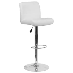 Emma And Oliver Swivel Rolled Seat Adjustable Height Barstool With Chrome Base -Emma And Oliver GUEST b840682a 8550 4a54 ba22 444ae869fd04