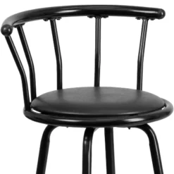 Emma And Oliver Crown Back Black Metal Barstool With Black Vinyl Swivel Seat -Emma And Oliver GUEST b8a419f9 8974 48b5 a166 2c529421ebb7