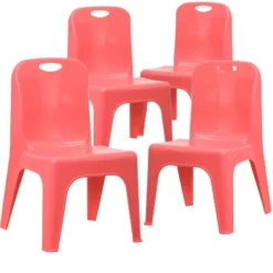 Emma And Oliver 4 Pack Plastic Stack School Chair With Carrying Handle And 11" Seat Height -Emma And Oliver GUEST b9148e9f 4034 4729 bfac 0f04827aa704
