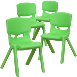 Emma And Oliver 4 Pack Plastic Stack School Chair With 12" Seat Height - Kids Chair -Emma And Oliver GUEST b9ab7c64 36fb 459d aaa7 6636f73a2cf4