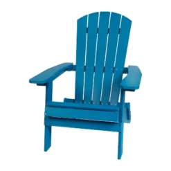 Emma And Oliver All-Weather Poly Resin Folding Adirondack Chair - Patio Chair -Emma And Oliver GUEST b9d0b487 aad6 4984 b925 b8f5a8ed71d2
